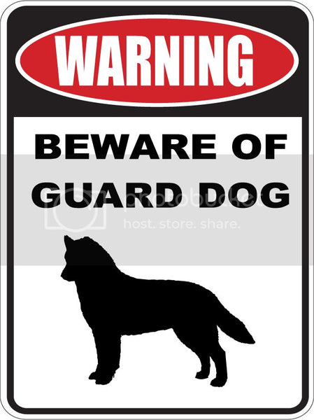 9"X12" WARNING BEWARE OF GUARD DOG   SIBERIAN HUSKY   dog lover aluminum novelty street sign.