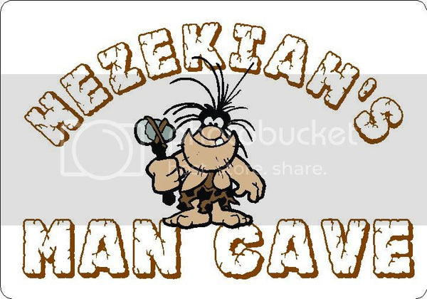 HEZEKIAH Man Cave 9"x12" Aluminum novelty parking sign wall decor.