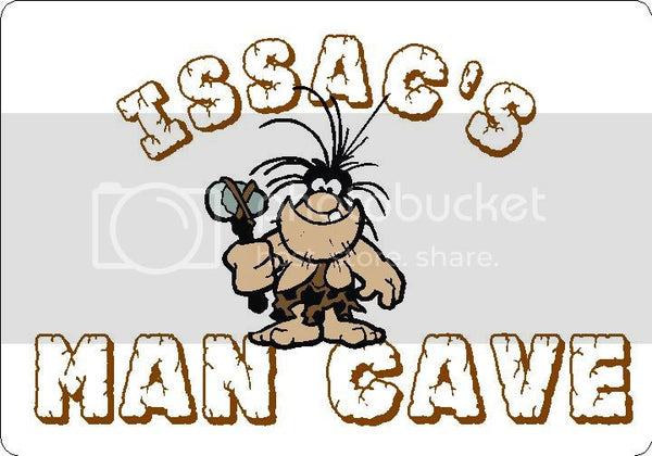 ISSAC Man Cave 9"x12" Aluminum novelty parking sign wall decor.