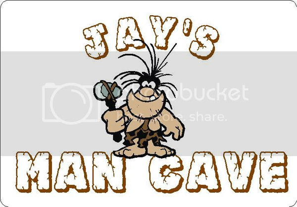 JAY Man Cave 9"x12" Aluminum novelty parking sign wall decor.