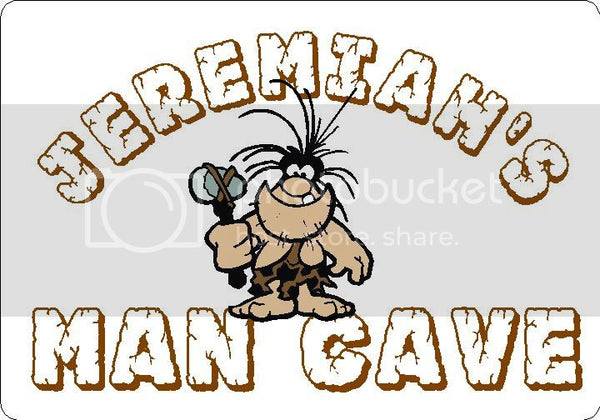 JEREMIAH Man Cave 9"x12" Aluminum novelty parking sign wall decor.