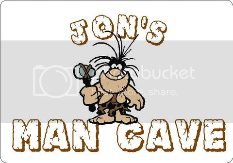 JON Man Cave 9"x12" Aluminum novelty parking sign wall decor.