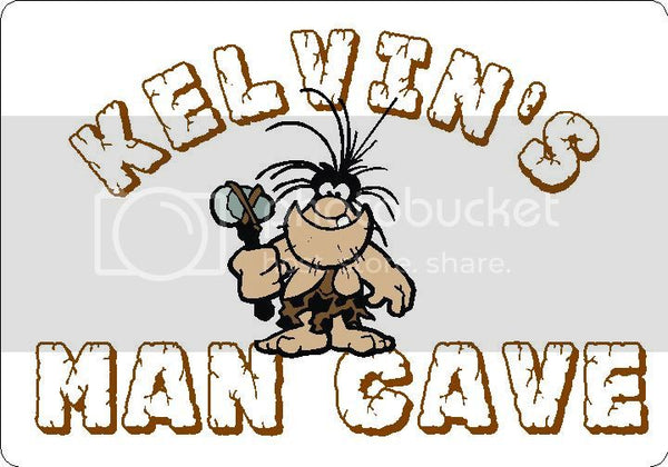 KELVIN Man Cave 9"x12" Aluminum novelty parking sign wall decor.