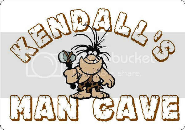 KENDALL Man Cave 9"x12" Aluminum novelty parking sign wall decor.