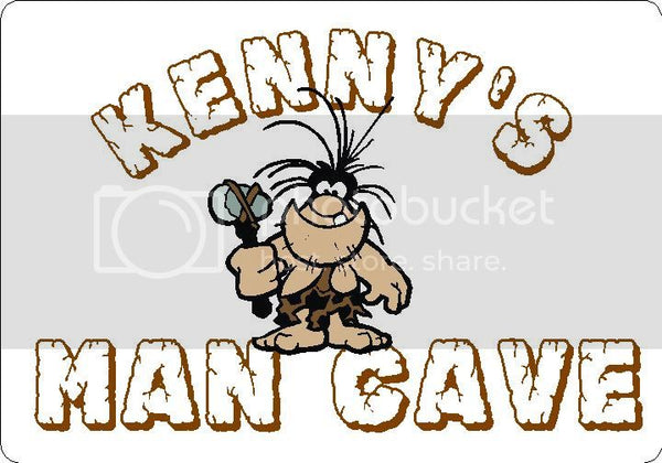 KENNY Man Cave 9"x12" Aluminum novelty parking sign wall decor.