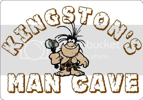 KINGSTON Man Cave 9"x12" Aluminum novelty parking sign wall decor.