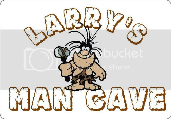 LARRY Man Cave 9"x12" Aluminum novelty parking sign wall decor.