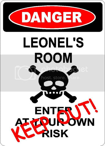 LEONEL Danger enter at own risk KEEP OUT room  9" x 12" Aluminum novelty parking sign wall décor art  for indoor or outdoor use.