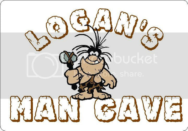 LOGAN Man Cave 9"x12" Aluminum novelty parking sign wall decor.