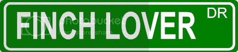 FINCH LOVER Green 4" x 18" ALUMINUM animal novelty street sign great for indoor or outdoor long term use.