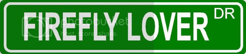 FIREFLY LOVER Green 4" x 18" ALUMINUM animal novelty street sign great for indoor or outdoor long term use.