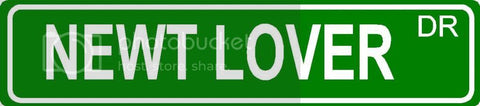 NEWT LOVER Green 4" x 18" ALUMINUM animal novelty street sign great for indoor or outdoor long term use.