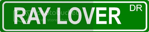 RAY LOVER Green 4" x 18" ALUMINUM animal novelty street sign great for indoor or outdoor long term use.