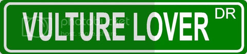 VULTURE LOVER Green 4" x 18" ALUMINUM animal novelty street sign great for indoor or outdoor long term use.