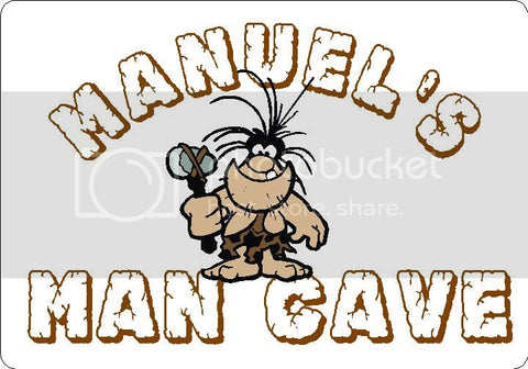 MANUEL Man Cave 9"x12" Aluminum novelty parking sign wall decor.