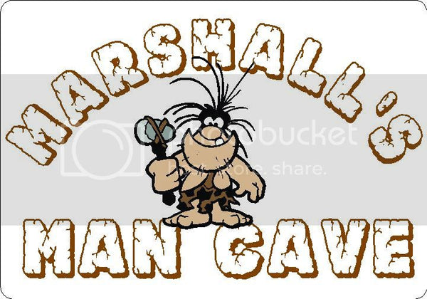 MARSHALL Man Cave 9"x12" Aluminum novelty parking sign wall decor.