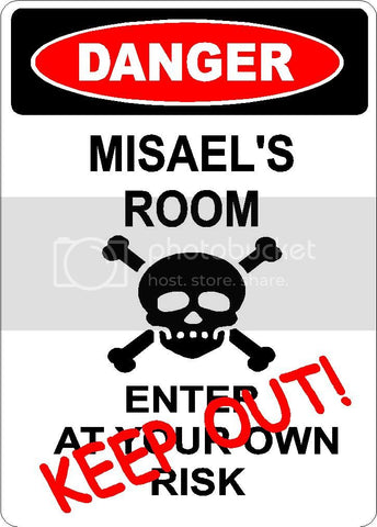 MISAEL Danger enter at own risk KEEP OUT room  9" x 12" Aluminum novelty parking sign wall décor art  for indoor or outdoor use.