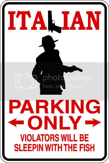 9"x12" Aluminum  italian sleeping with fish  funny  parking sign for indoors or outdoors