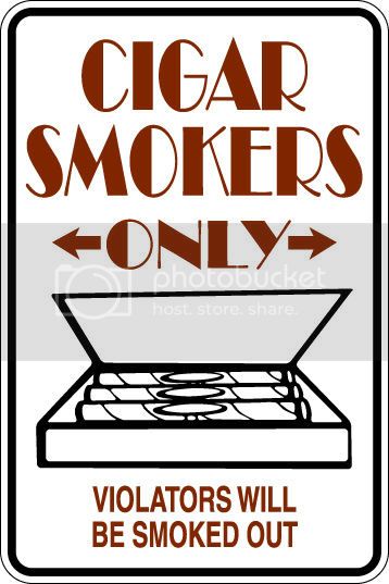 9"x12" Aluminum  cigar smokers funny  parking sign for indoors or outdoors