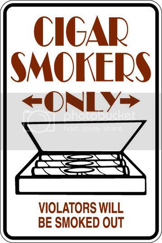 9"x12" Aluminum  cigar smokers funny  parking sign for indoors or outdoors