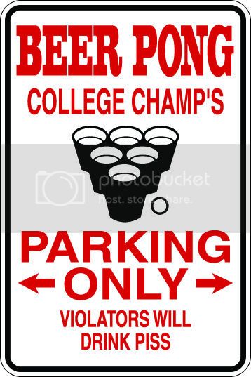 9"x12" Aluminum  beer pong champs  funny  parking sign for indoors or outdoors