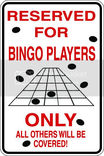 9"x12" Aluminum  bingo players   funny  parking sign for indoors or outdoors