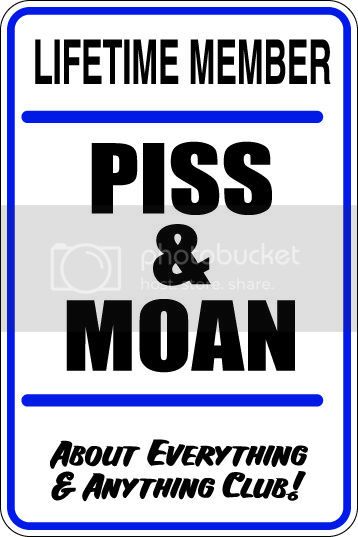 9"x12" Aluminum  lifetime member pi** moan club funny  parking sign for indoors or outdoors