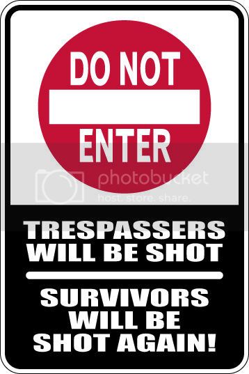 9"x12" Aluminum  warning trespassing will be shot  funny  parking sign for indoors or outdoors