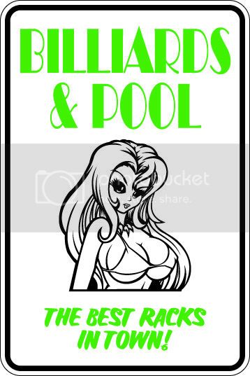 9"x12" Aluminum  billiards and pool funny  parking sign for indoors or outdoors