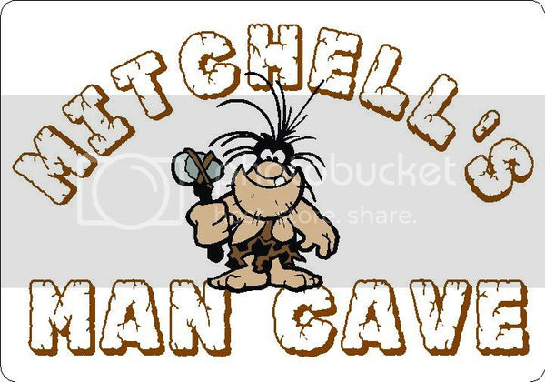 MITCHELL Man Cave 9"x12" Aluminum novelty parking sign wall decor.