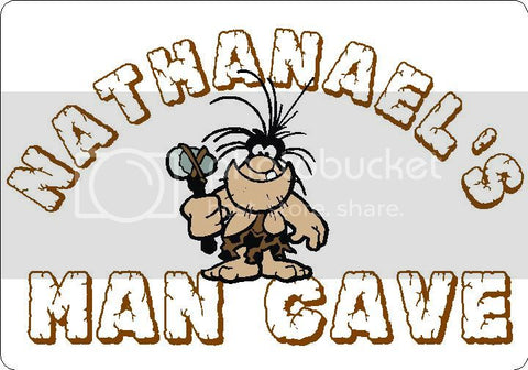 NATHANAEL Man Cave 9"x12" Aluminum novelty parking sign wall decor.