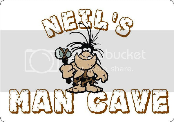 NEIL Man Cave 9"x12" Aluminum novelty parking sign wall decor.