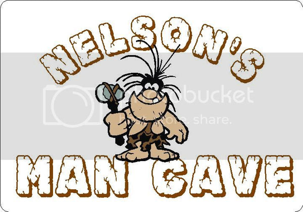 NELSON Man Cave 9"x12" Aluminum novelty parking sign wall decor.