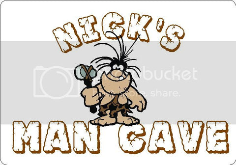 NICK Man Cave 9"x12" Aluminum novelty parking sign wall decor.