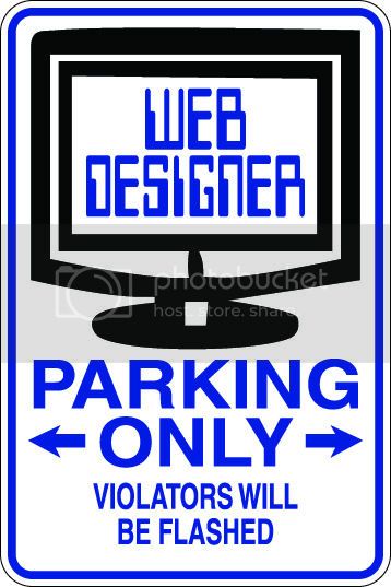 9"x12" Aluminum  web designer  funny  parking sign for indoors or outdoors