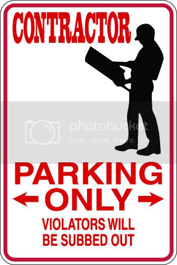 9"x12" Aluminum  contractor  funny  parking sign for indoors or outdoors