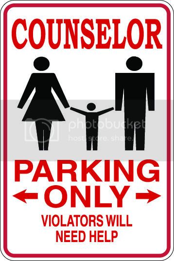 9"x12" Aluminum  counselor funny  parking sign for indoors or outdoors