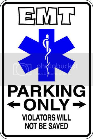 9"x12" Aluminum  EMT funny  parking sign for indoors or outdoors