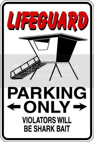 9"x12" Aluminum  lifeguard funny  parking sign for indoors or outdoors