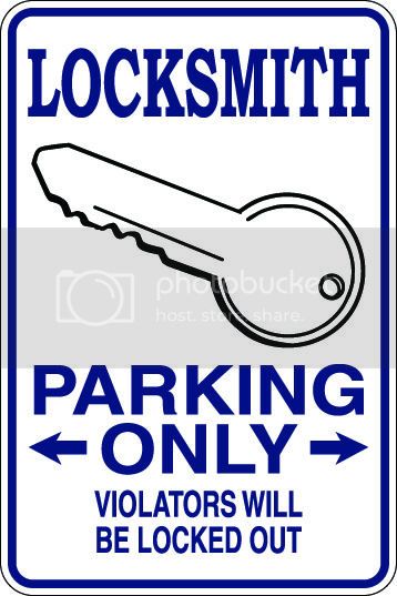 9"x12" Aluminum  locksmith  funny  parking sign for indoors or outdoors