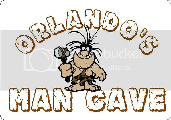 ORLANDO Man Cave 9"x12" Aluminum novelty parking sign wall decor.