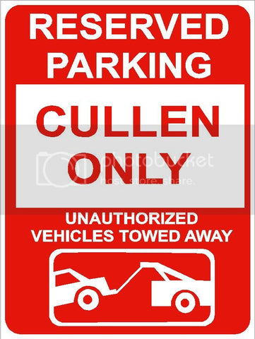 9"x12" CULLEN ONLY RESERVED parking aluminum novelty sign great for indoor or outdoor long term use.