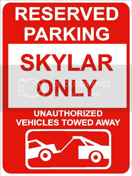 9"x12" SKYLAR ONLY RESERVED parking aluminum novelty sign great for indoor or outdoor long term use.