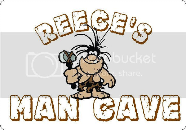 REECE Man Cave 9"x12" Aluminum novelty parking sign wall decor.