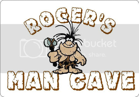 ROGER Man Cave 9"x12" Aluminum novelty parking sign wall decor.