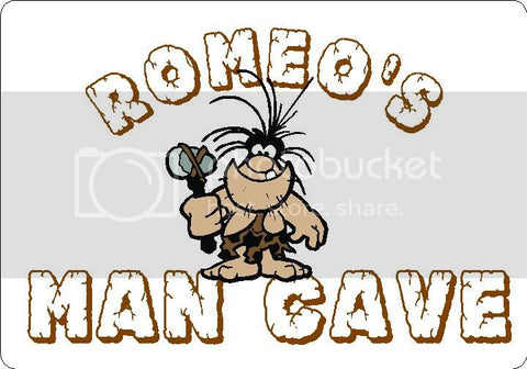 ROMEO Man Cave 9"x12" Aluminum novelty parking sign wall decor.