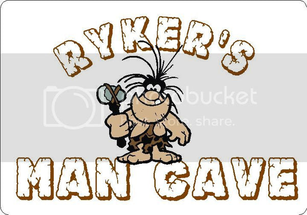 RYKER Man Cave 9"x12" Aluminum novelty parking sign wall decor.