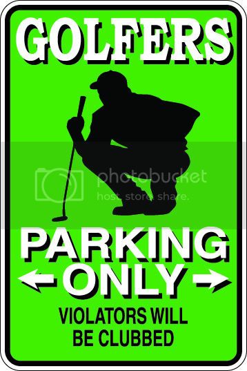 9"x12" Aluminum   golfer golfing funny  parking sign for indoors or outdoors