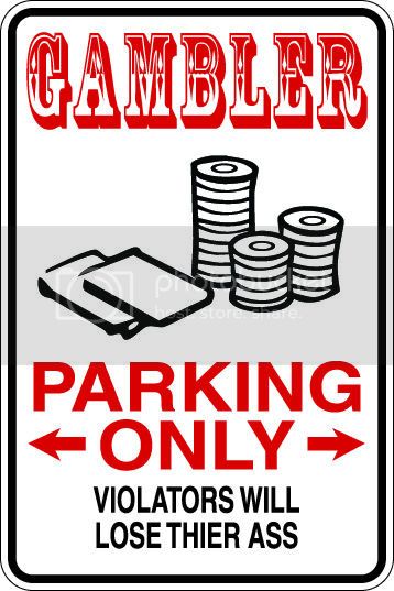 9"x12" Aluminum cards poker player gambler   funny  parking sign for indoors or outdoors