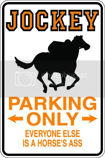 9"x12" Aluminum horse racing jockey  funny  parking sign for indoors or outdoors